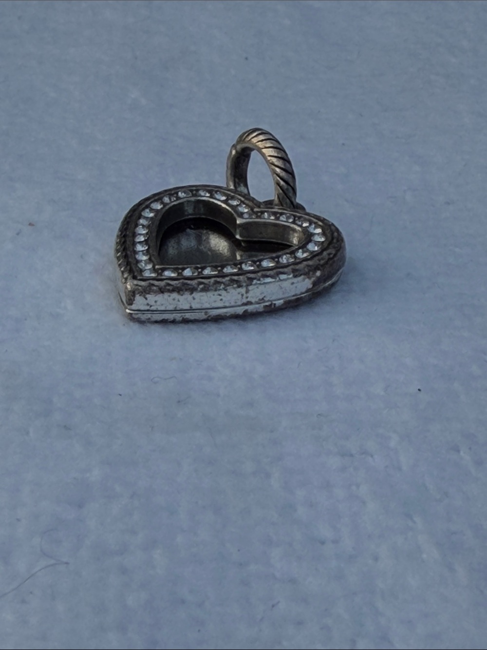 Brighton Halo Heart Charm Silver Crystal Heart Charm Believed Retired - Picture 3 of 8